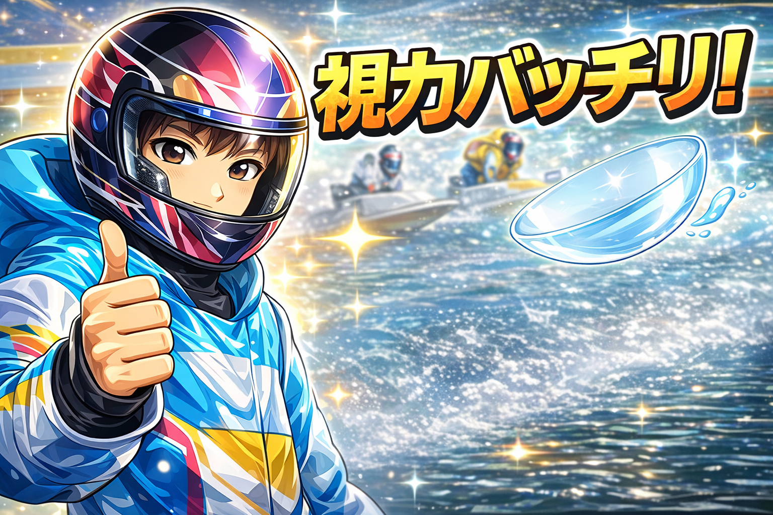 コンタクトレンズ使用がボートレーサーに認められる